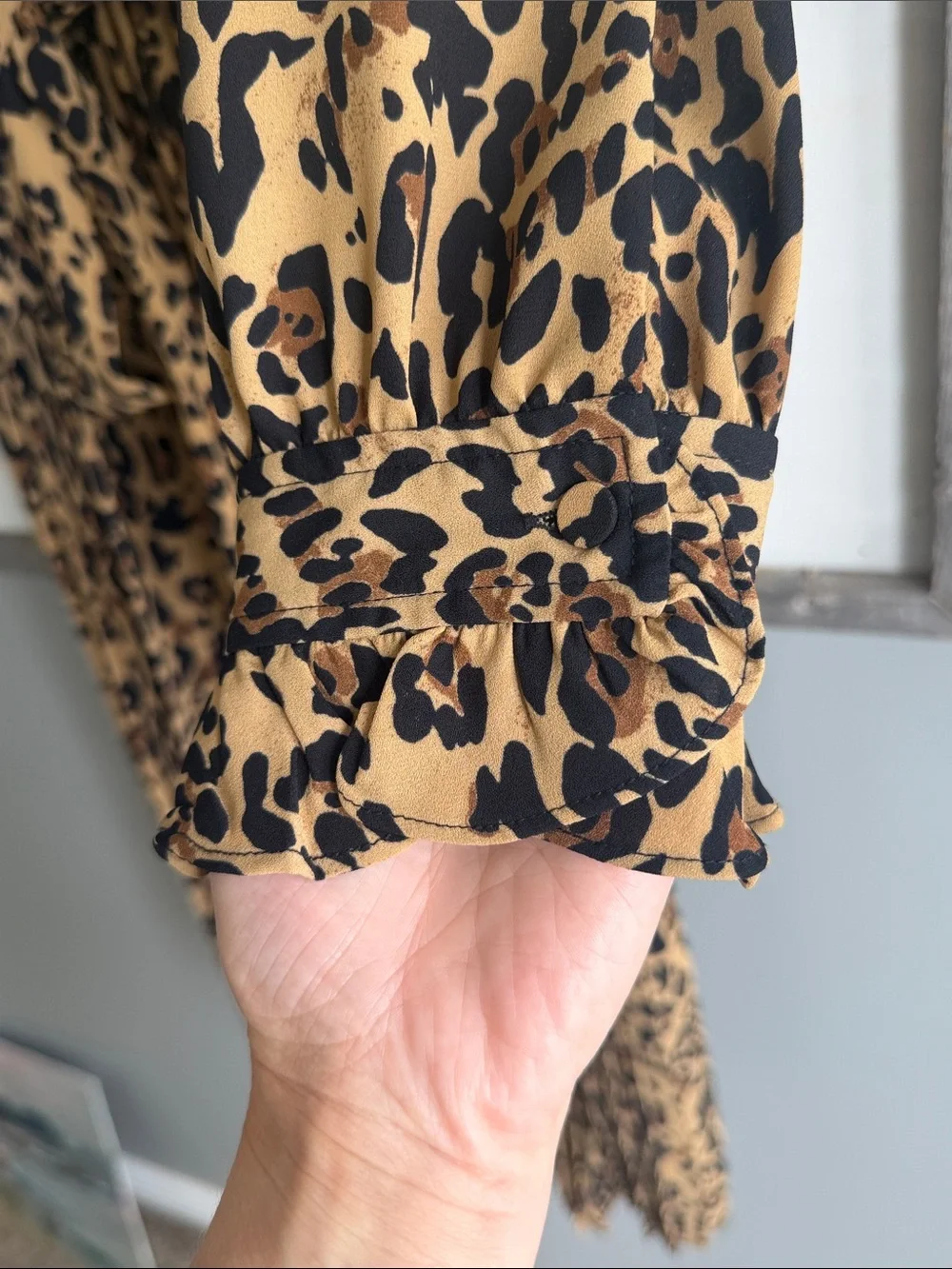J. Crew Leopard Print Midi Dress in Tan and Black